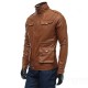 Mens PU Leather Jacket Design Simple Casual Multi Button Slim Coat
