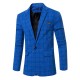 Business Casual Plaids Gentleman British Style Slim Turn-down Blazers Suits For Men