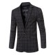 Business Casual Plaids Gentleman British Style Slim Turn-down Blazers Suits For Men