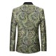 Ethnic Style Formal Printing Slim Director Performance Dressing Blazers Suits for Men