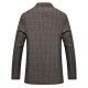 Mens Autumn Plaid Printing Fit Casual Business Blazers Coats
