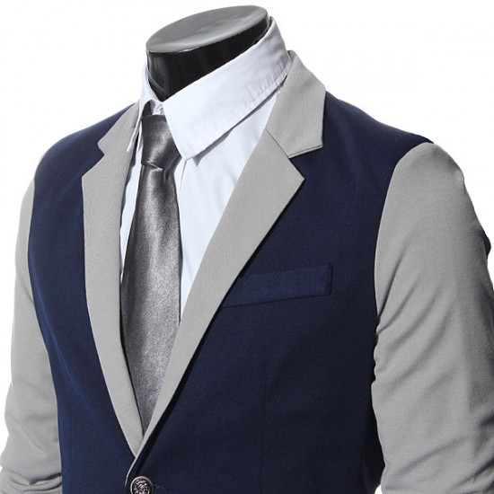 Mens Casual Suits Slim Fit Stitching Two Button Business Suits