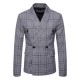 Mens Elegant Slim Fit Plaid Printed Casual Business Blazers Turn-down Suits Mens Elegant Slim Fit Plaid Printed Casual Business Blazers Turn-down Suits