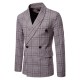 Mens Elegant Slim Fit Plaid Printed Casual Business Blazers Turn-down Suits Mens Elegant Slim Fit Plaid Printed Casual Business Blazers Turn-down Suits