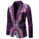 Mens Fashion Ethnic Style Printing Blazers Design Casual Male Slim Fit Suits