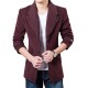 Autumn Winter Classic Lapel Coat Mens Single Breasted Casual Woolen Long Trench Coat