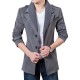 Autumn Winter Classic Lapel Coat Mens Single Breasted Casual Woolen Long Trench Coat