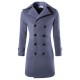 Autumn Winter Mens Turn-down Collar Warm Long Trench Coat Fashion Casual Style Pea Coat