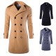 Autumn Winter Mens Turn-down Collar Warm Long Trench Coat Fashion Casual Style Pea Coat
