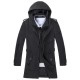 Fall Winter Mens Trench Coat Long Section Coat Large Size Fashion Casual Hooded Coat