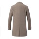 Man's Casual Business Fashion Warm Wool Trench Coat Medium Long Style Turn Down Collar Jacket