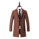 Man's Casual Business Fashion Warm Wool Trench Coat Medium Long Style Turn Down Collar Jacket