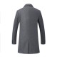 Man's Casual Business Fashion Warm Wool Trench Coat Medium Long Style Turn Down Collar Jacket