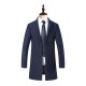 Man's Casual Business Fashion Warm Wool Trench Coat Medium Long Style Turn Down Collar Jacket