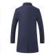 Man's Casual Business Fashion Warm Wool Trench Coat Medium Long Style Turn Down Collar Jacket