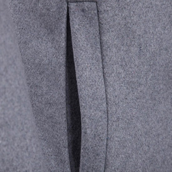 Men Fashion Diagonal Zipper Split Hem Stand Collar Solid Color Jacket