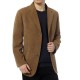 Men's Business Cotton Single Breasted Fit Buttons Solid Color Casual Trench Coat