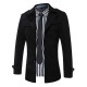 Mens Casual Cotton Solid Color Business Jackets Trench Coats