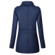 Mens Slim Double Breasted Mid Long Stand Collar Woolen Trench Coat