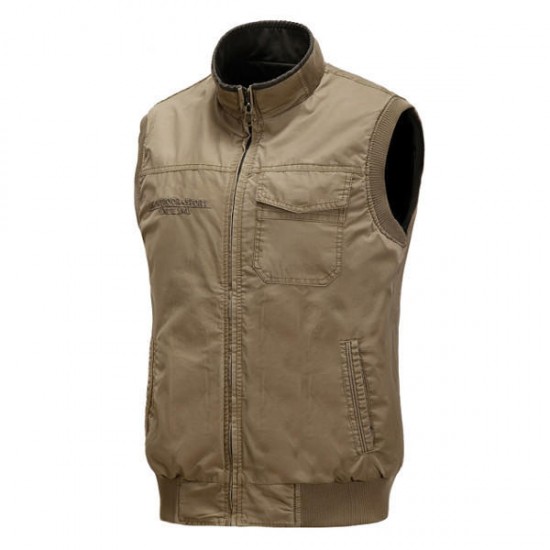 Autumn Winter Double Side Outdooors Vest Casual Multi Pocket Fishing Waistcoat Plus Size