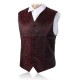 British Style Cashew Flower Printing Slim Fit Dress Waistcoat Tuxedo Vest