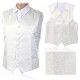 British Style Cashew Flower Printing Slim Fit Dress Waistcoat Tuxedo Vest