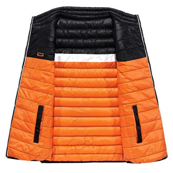 Casual Double Side Wearable Windproof Stand Collar Thick Warm Reversible Insulated Vest for Men