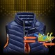 Casual Double Side Wearable Windproof Stand Collar Thick Warm Reversible Insulated Vest for Men