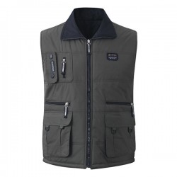 Casual Outdoor Multi Pockets Zipper Sleeveless Jackets Vest for Men