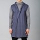 ChArmkpR Mens Casual Soft Draped Hooded Solid Color Sleeveless Vest
