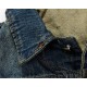 Denim Blue Slim Fit Plus Size Holes Ripped Stone Washed Chest Pockets Vest for Men