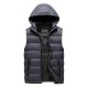 Fall Winter Thick Warm Padded Vest Removable Hood Sleeveless Quilted Coats