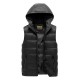 Fall Winter Thick Warm Padded Vest Removable Hood Sleeveless Quilted Coats