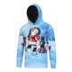 3D Christmas Santa Cartoon Animals Printing Hoodie Mens Fashion Casual Pullover Hoodies