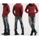 Autumn Fashion Cotton Loose Zipper Casual Thick Hooded Sweatshirt for Men