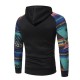 Autumn Folk Style Stylish Stitching Printed Raglan Hoodies Men's Casual Sports hooded Sweater