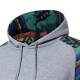 Autumn Folk Style Stylish Stitching Printed Raglan Hoodies Men's Casual Sports hooded Sweater