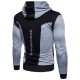 Autumn Winter European Mens Fashion Zipper Design Stitching Hoodies Sweatshirts