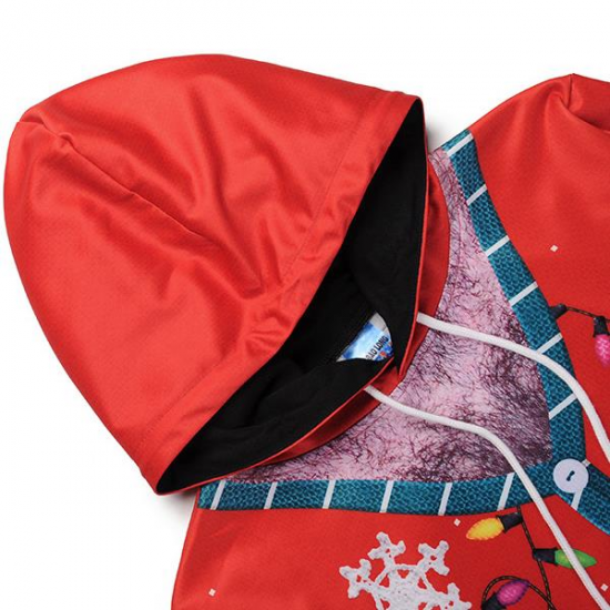 Christmas Decorating 3D Printing Blouse Men's Casual Long Sleeves Loose Hoodies