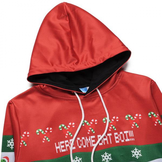 Christmas Personality Fashion 3D Printing Loose Hoodies Men's Casual Long Sleeves Sweatershirt