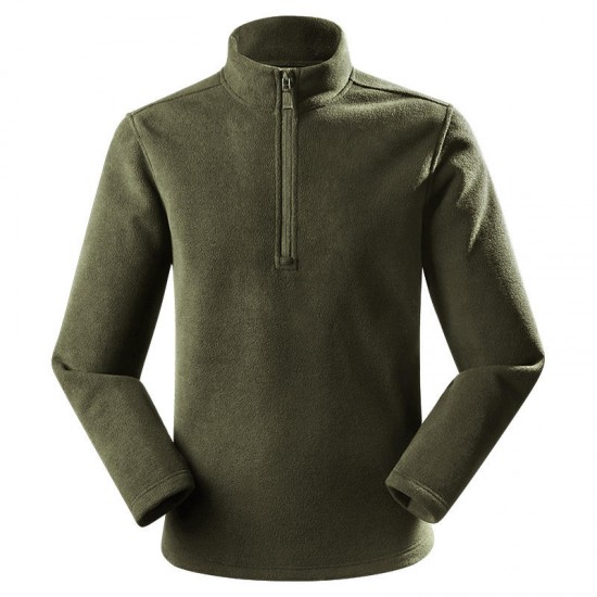Men's Casual Fleece Turtleneck Collar Long Sleeve Half Zipper Pullover Sweatshirt