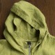 Mens Cotton Loose Hooded Tops Zipper Long Sleeve Solid Color T-Shirts