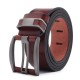 108CM Business Alloy Buckle Leather Belt Plain Adjustable Waistband for Men