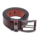 108CM Business Alloy Buckle Leather Belt Plain Adjustable Waistband for Men