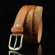 108CM Mens Leather Printting Belt Leisure Jeans Waistband With Alloy Pin Buckle