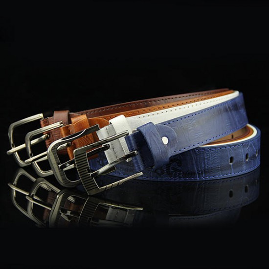 108CM Mens Leather Printting Belt Leisure Jeans Waistband With Alloy Pin Buckle