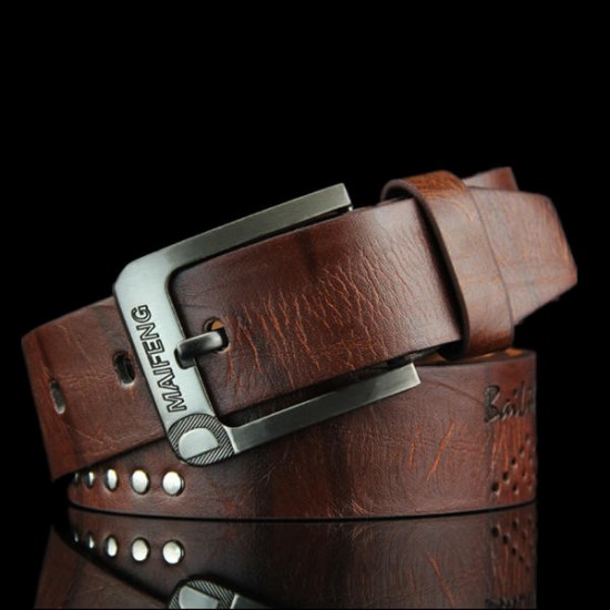108CM Mens Retro Cowboy Belt Leisure Wild Hollow Rivet Punk Leather Pin Belt Waistband Strips 108CM Mens Retro Cowboy Belt Leisure Wild Hollow Rivet Punk Leather Pin Belt Waistband Strips