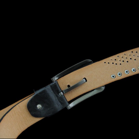 108CM Mens Retro Cowboy Belt Leisure Wild Hollow Rivet Punk Leather Pin Belt Waistband Strips 108CM Mens Retro Cowboy Belt Leisure Wild Hollow Rivet Punk Leather Pin Belt Waistband Strips