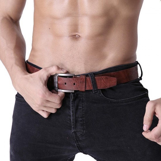 110CM Mens PU Leather Cowboy Belt Leisure Wild Porous Rivet Punk Pin Belt Waistband Strips