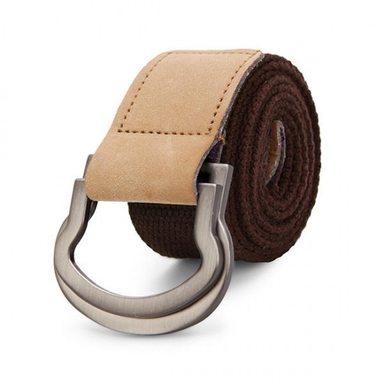 115CM Men Double Ring Loop Canvas Belt Alloy Leather Buckle Pants Strip 115CM Men Double Ring Loop Canvas Belt Alloy Leather Buckle Pants Strip